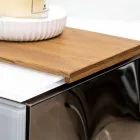 100 cm Wand-Badezimmerschrank aus 8 mm gehärtetem Glas und europäischer Eiche – Excelsior Viadurini