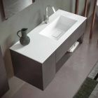 Abgehängter Badezimmerschrank und integriertes Waschbecken, modernes Design in 4 Ausführungen - Pistillo Viadurini