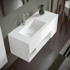 Abgehängter Badezimmerschrank und integriertes Waschbecken, modernes Design in 4 Ausführungen - Pistillo Viadurini