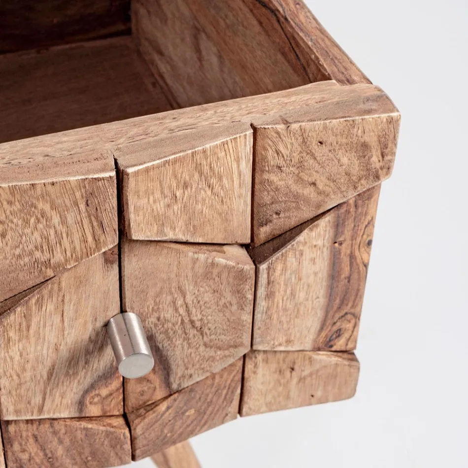 Sheesham Design Holzkommode 3 Schubladen Homemotion - Fregene Viadurini