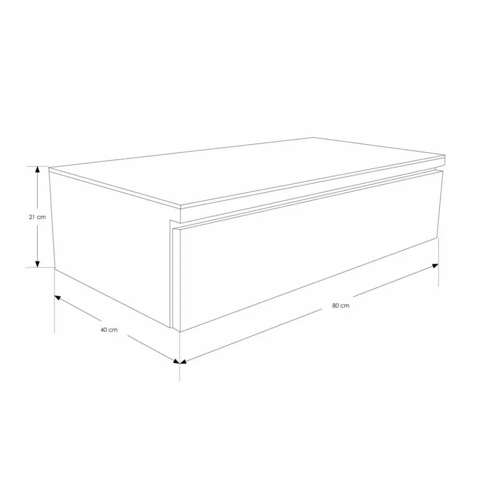 Hängende Badezimmerkonsole mit Struktur aus natürlichem Teakholz - Rodolfo Viadurini