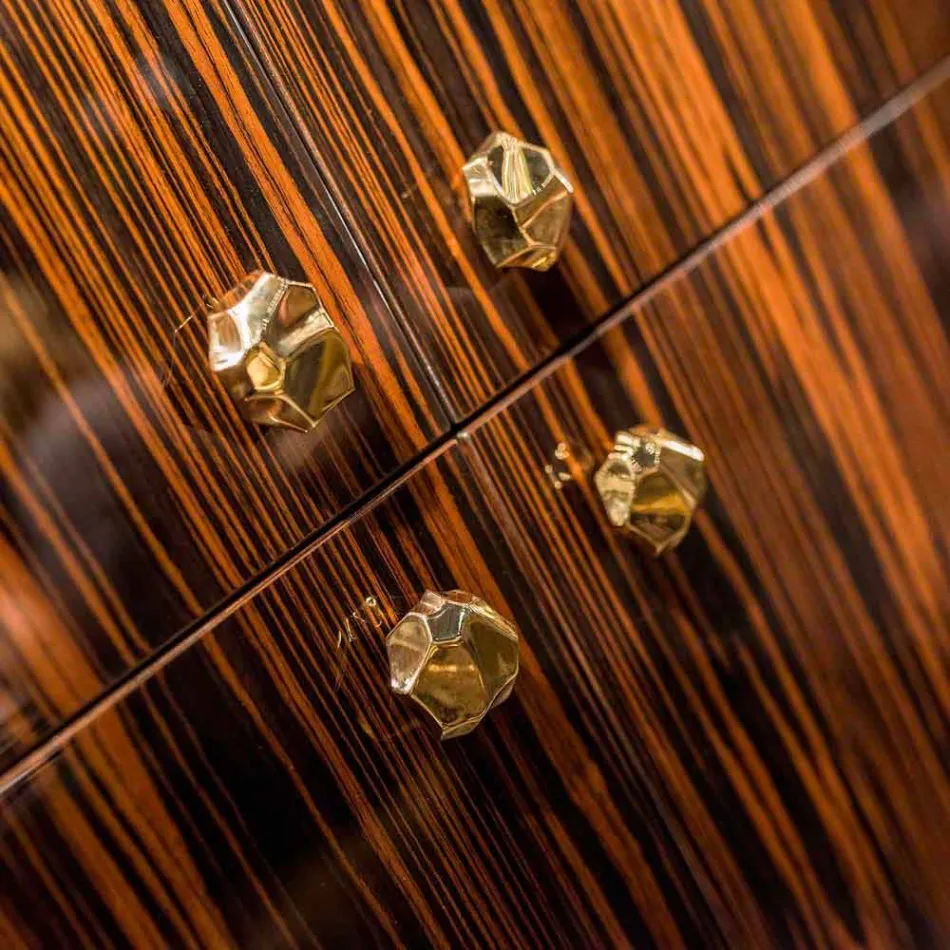 Moderner Schrank mit 4 Türen aus glänzendem Ebenholz Ada Viadurini