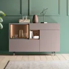 Eingangs- oder Wohnzimmer-Sideboard aus ökologischem Holz und Luxusglas - Bruno Viadurini