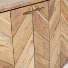 Mobiles Sideboard aus Akazienholz 3 Türen Ethnisches Design Homemotion - Carla Viadurini