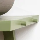 Freistehender Badezimmerschrank mit Teak-Finish und großer grüner Ablage - Raomi Viadurini