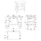 Freistehender Badezimmerschrank mit Teak-Finish in Naturgrau – Rosshaar Viadurini