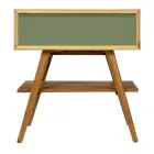 Badezimmerschrank mit Holzoberfläche und grüner Kommode - Gatien Viadurini