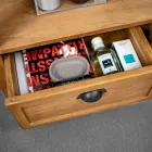 Freistehender Badezimmerschrank aus Teakholz mit zwei Schubladen – Frangipani Viadurini