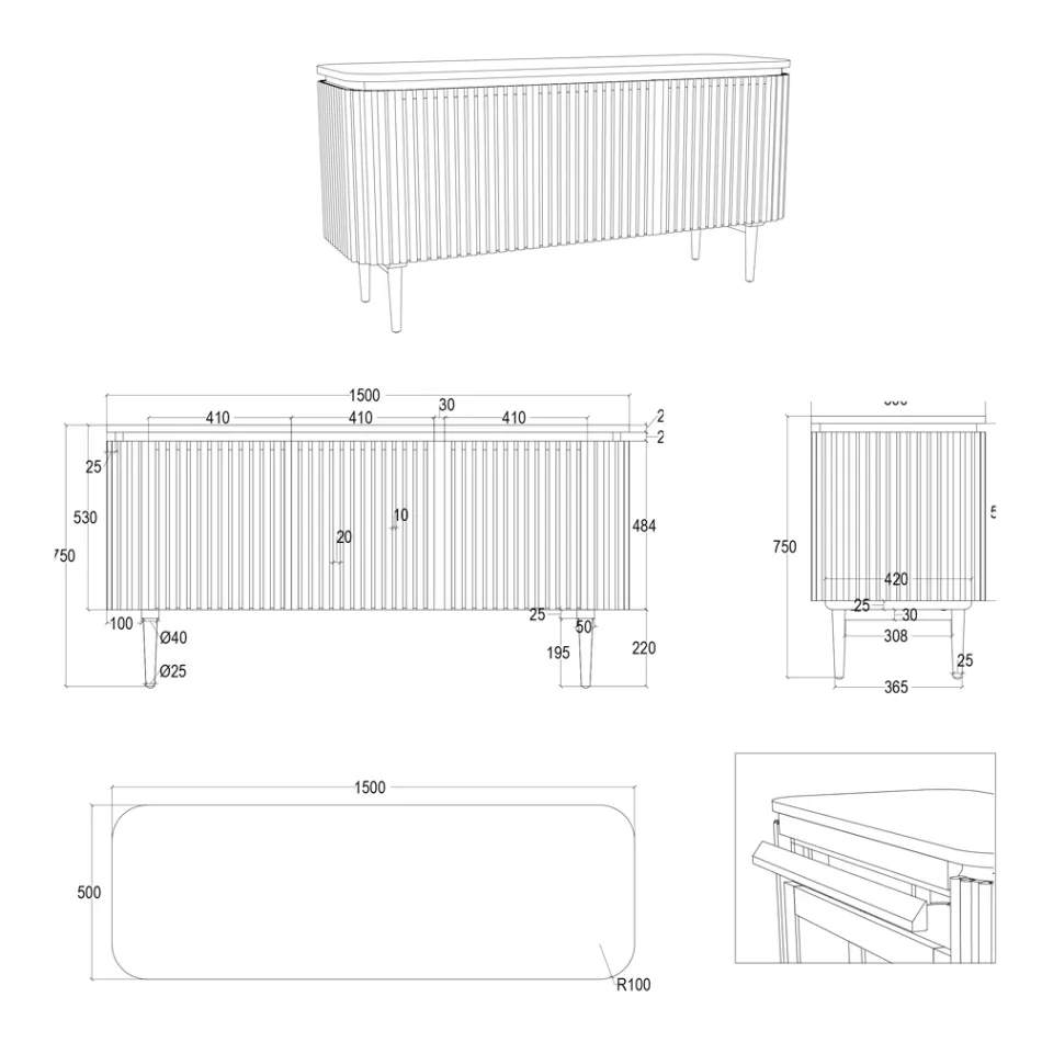 Handgefertigter Badezimmerschrank aus massivem Teakholz und Mahagoni – Heliconia Viadurini