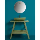 Moderner Badezimmerschrank mit grüner Ablage und Handtuchhaken - Crina Viadurini