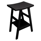 Moderner Badezimmerschrank aus Teakholz mit schwarzer halbgebogener Platte - Raomi Viadurini