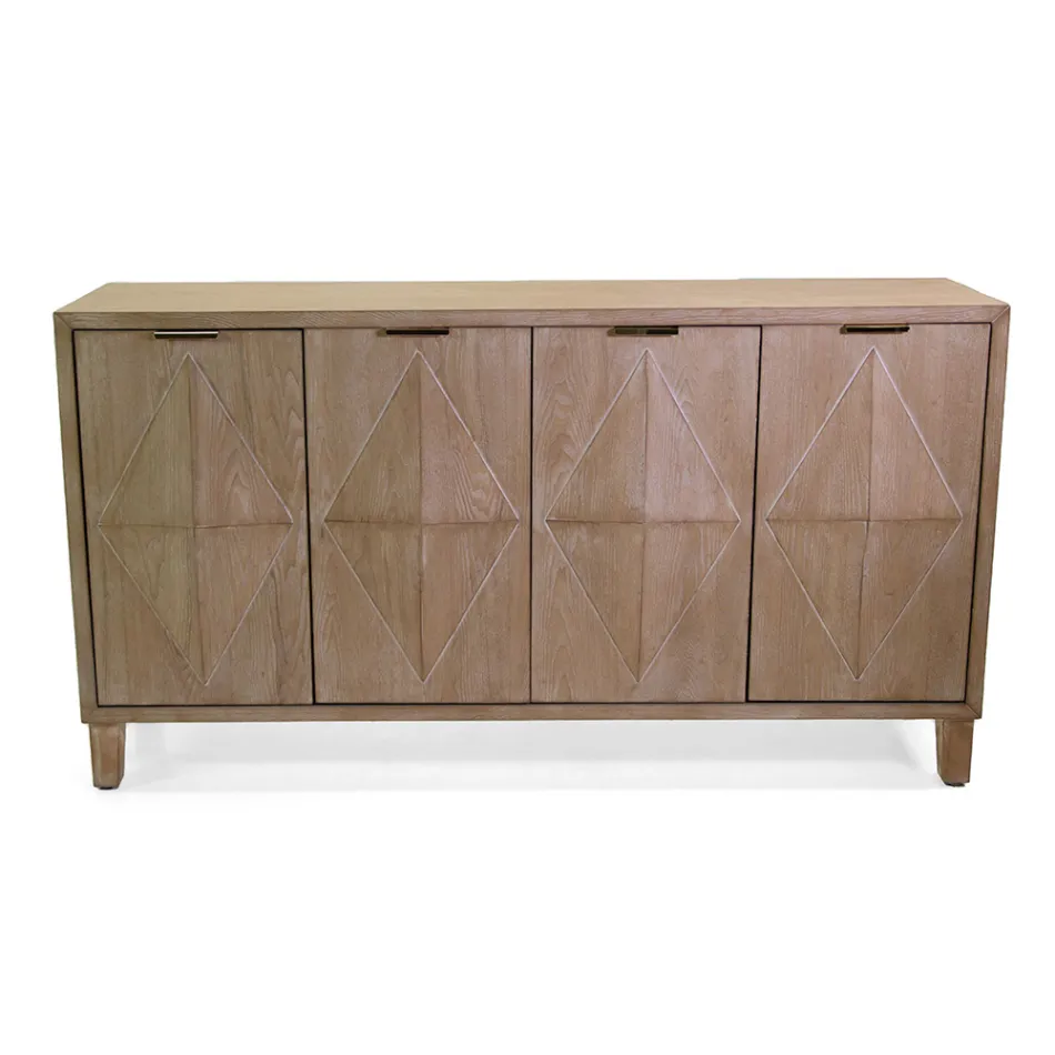 Innenschrank mit 4 Türen mit MDF-Furnier und Tannenbeinen - Tempesta Viadurini