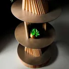 Design Möbel aus Holz mit runden Regalen in Gres Made in Italy - Aspide Viadurini