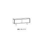 Wohnzimmer-Sideboard aus Rauchglas und grünem oder rotem Marmor mit Led - Leonarda Viadurini