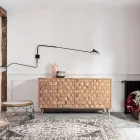 Möbel-Sideboard im Sheesham-Holz-Design mit 4 Türen Homemotion - Fregene Viadurini