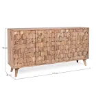 Möbel-Sideboard im Sheesham-Holz-Design mit 4 Türen Homemotion - Fregene Viadurini