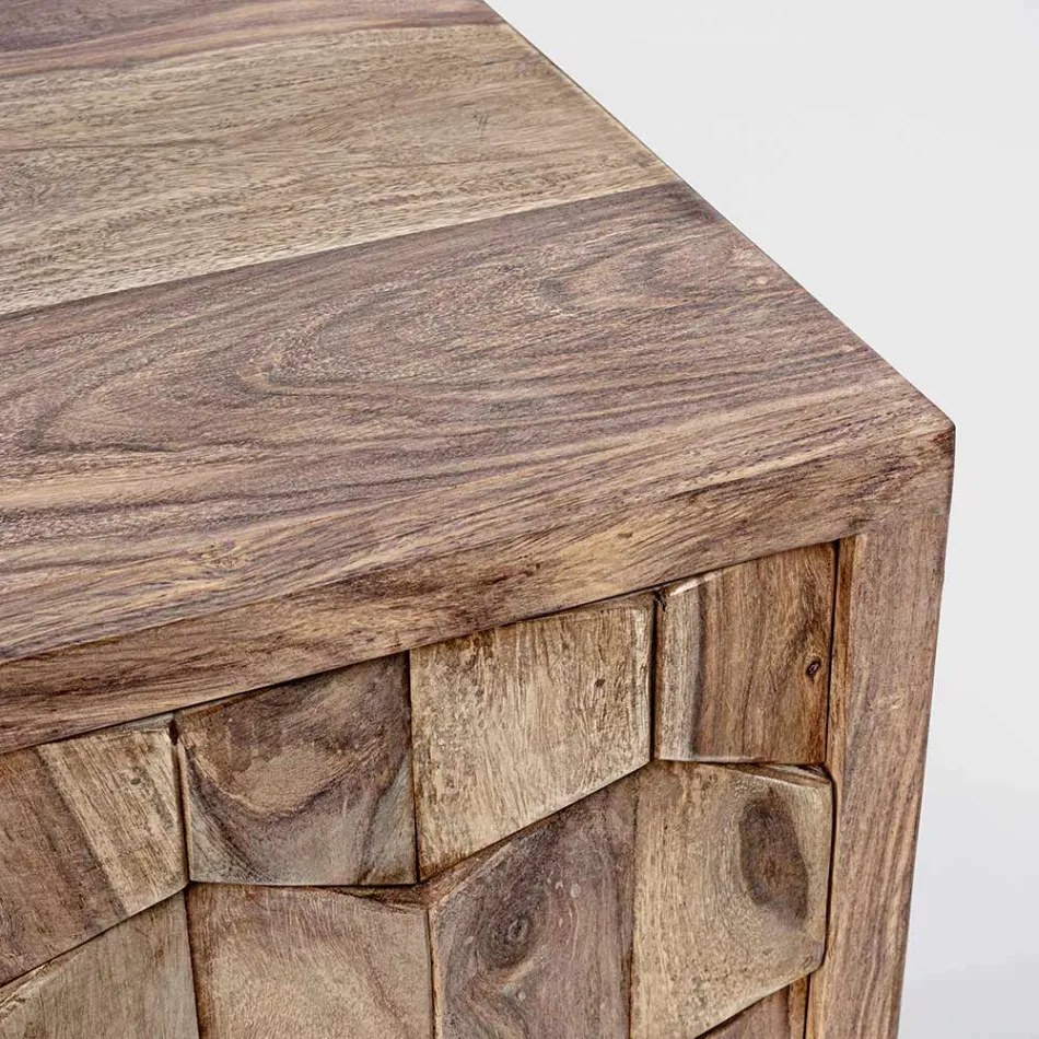 Möbel-Sideboard im Sheesham-Holz-Design mit 4 Türen Homemotion - Fregene Viadurini