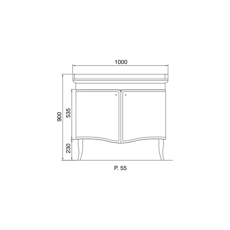 Moderner Schrank mit zwei glänzend lackierten Türen, hergestellt in Italien – Candy Viadurini