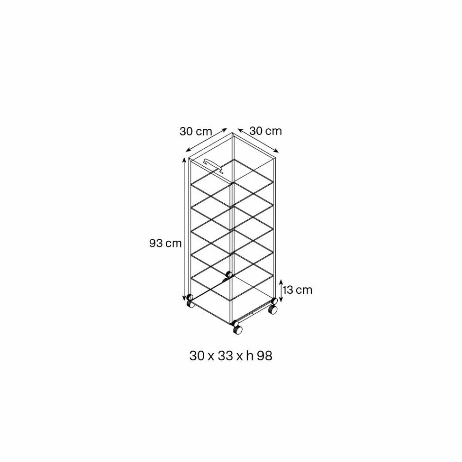 Mehrzweckschrank mit transparenten Glasrädern mit 3,6,8 oder 10 Regalen - Versatilio Viadurini