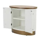 Ovaler Holzschrank mit Oberseite und abgerundeten Einsätzen mit 2 Türen - Rachel Viadurini