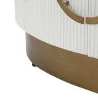 Ovaler Holzschrank mit Oberseite und abgerundeten Einsätzen mit 2 Türen - Rachel Viadurini