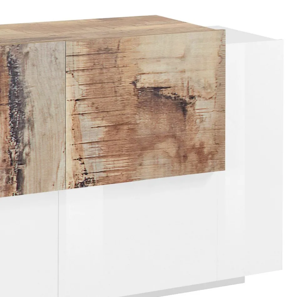 Wohnzimmermöbel 2 Türen und 2 Türen in Holz 2 Ausführungen - Therese Viadurini