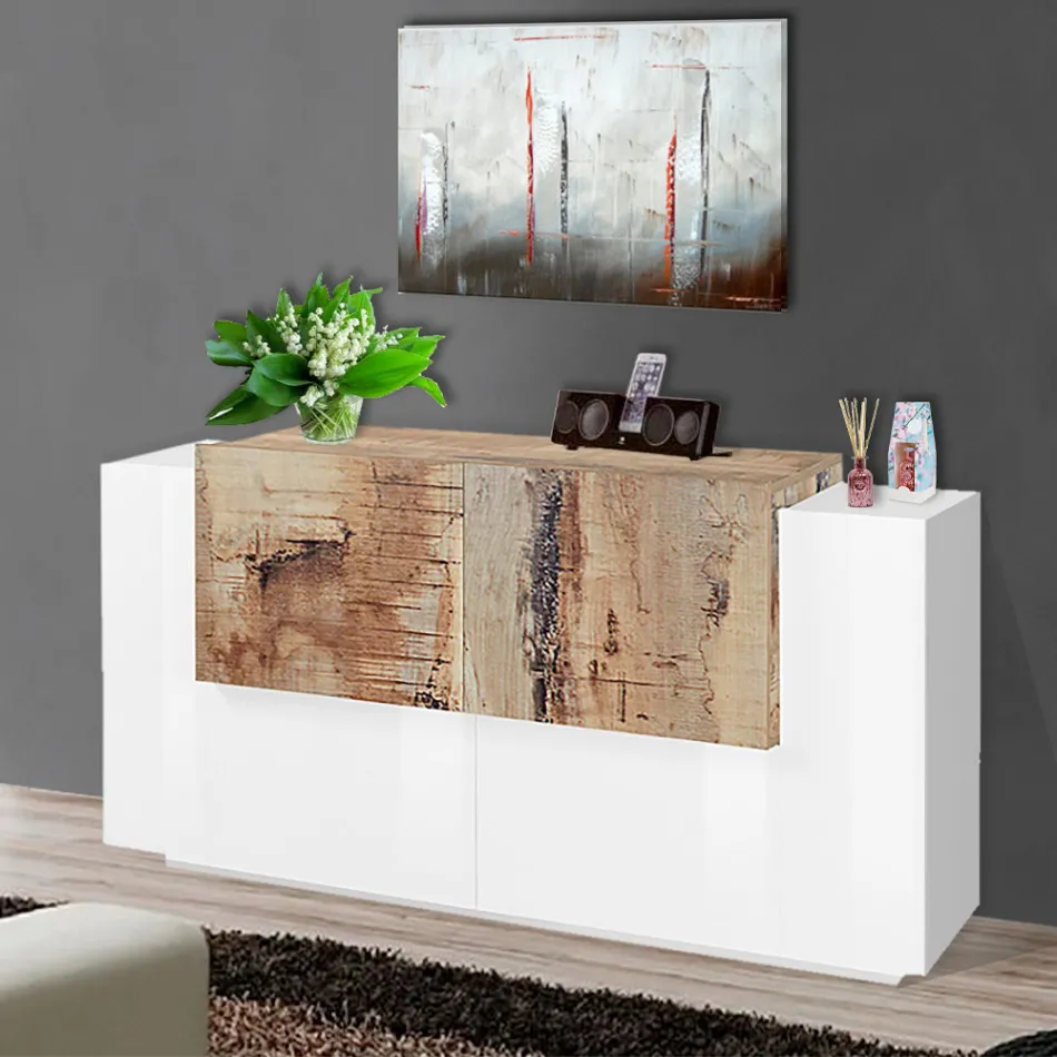 Wohnzimmermöbel 2 Türen und 2 Türen in Holz 2 Ausführungen - Therese Viadurini