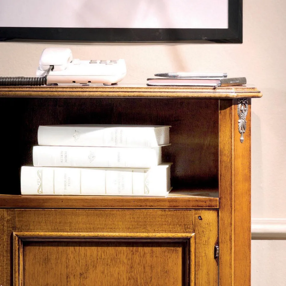 Klassischer Telefonhalter aus Holz mit Tür Made in Italy - Richard Viadurini