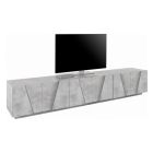 TV-Schrank mit 4 oder 6 Türen aus weißem Holz, Beton oder Schiefer - Fjona Viadurini