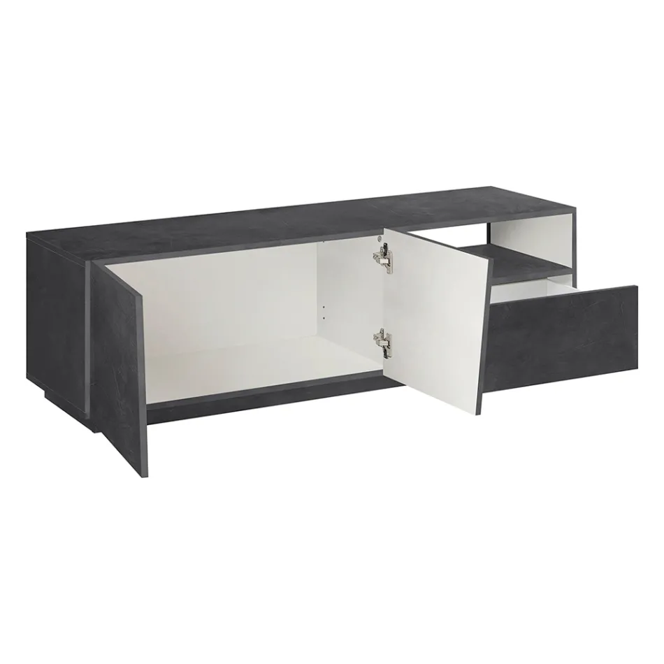 TV-Schrank mit 2 Türen, einer Schublade und einem offenen Fach Made in Italy - Popilio Viadurini