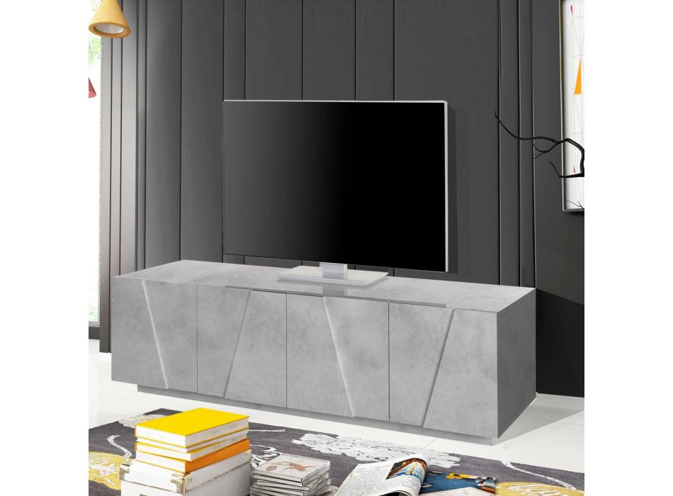 Wohnzimmer-TV-Ständer mit 4 Melamintüren Made in Italy - Naditza Viadurini