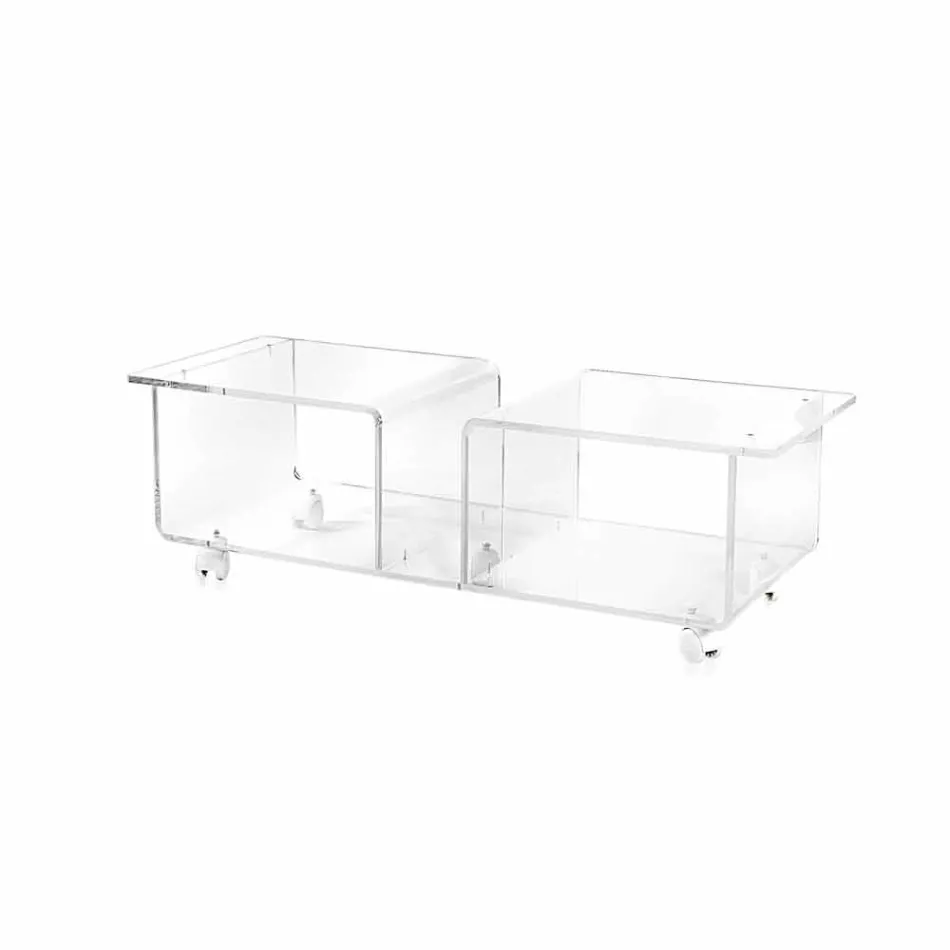 TV-Schrank im modernen Design aus transparentem Plexiglas Mago Double Viadurini