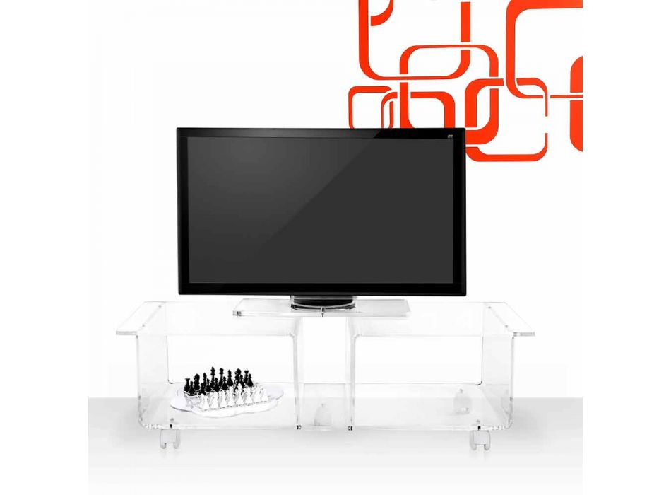 TV-Schrank im modernen Design aus transparentem Plexiglas Mago Double Viadurini