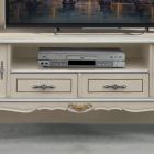 Luxus-TV-Schrank aus weißem und silbernem Holz Made in Italy - Cheverny Viadurini