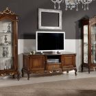 TV-Ständer aus Bassano-Holz mit Made in Italy-Dekoration – Moloch Viadurini