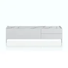 TV-Ständer aus Holz mit 1 Tür und 2 Schubladen – Tantalo Viadurini