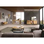 TV-Ständer aus geknotetem Eichenholz und Metall Made in Italy - Jennifer Viadurini