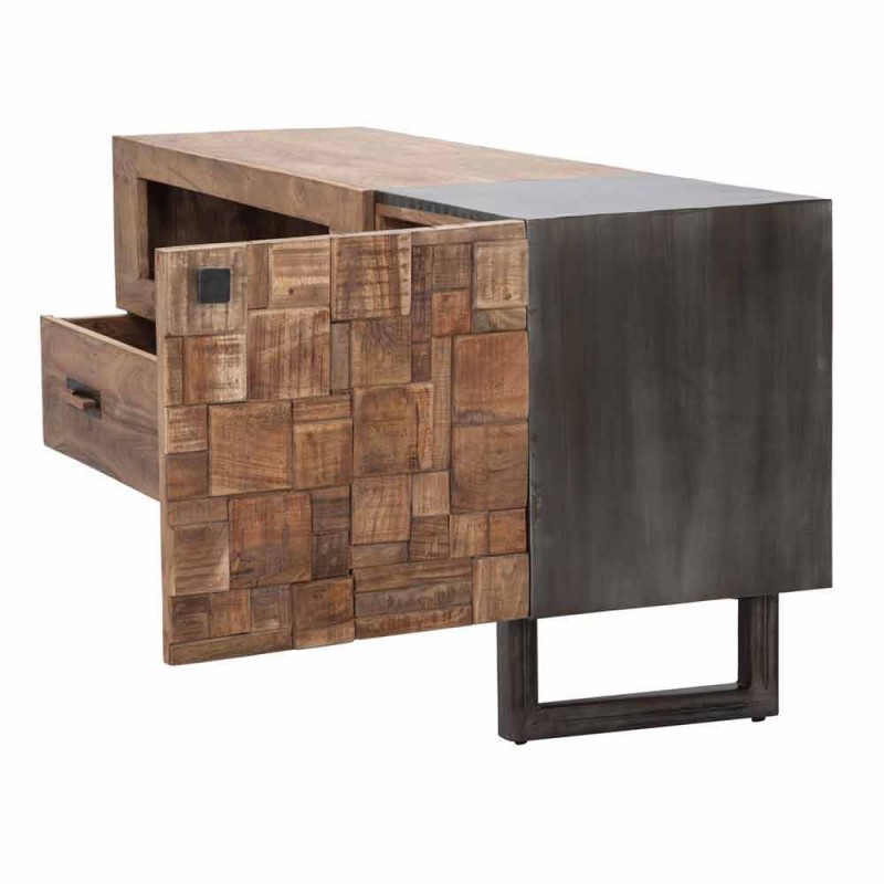 Modernes Design TV-Ständer aus Eisen und Akazienholz