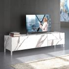TV-Ständer mit Melamin-Marmor-Finish, hergestellt in Italien – Zink Viadurini