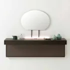 Abgehängter TV-Ständer mit Satin-Kristallplatte Hergestellt in Italien - Americio Viadurini