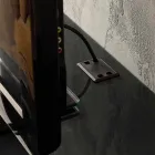 Abgehängter TV-Ständer mit Satin-Kristallplatte Hergestellt in Italien - Americio Viadurini