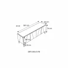 Wohnzimmer-Sideboard aus mattschwarzem Holz und Spiegelglasplatte Liscio - Senese Viadurini