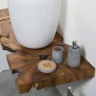 Hängender Badezimmerschrank aus massivem Teakholz - Forest Viadurini