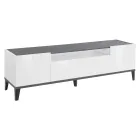 Mobiler Fernseher aus Melamin 2 Zimmer und 1 Schublade Made in Italy - Florentino Viadurini