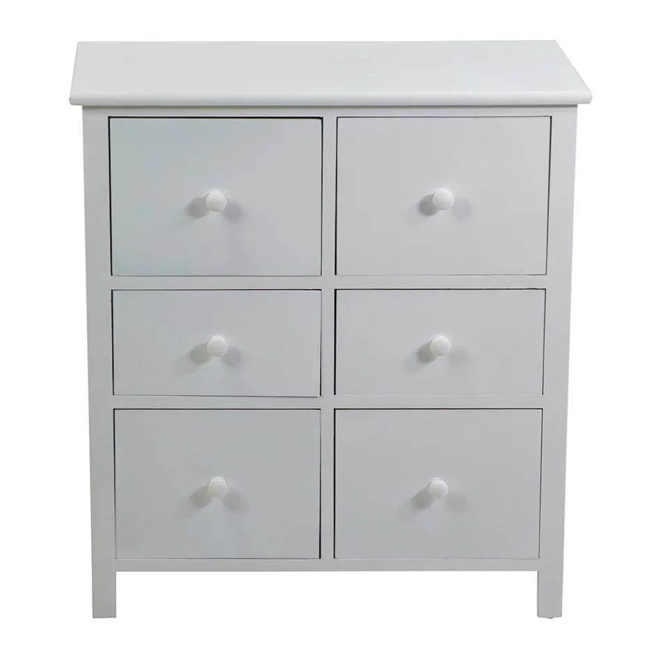 Indoor-Schrank aus Holz mit 6 Schubladen - Qualle Viadurini