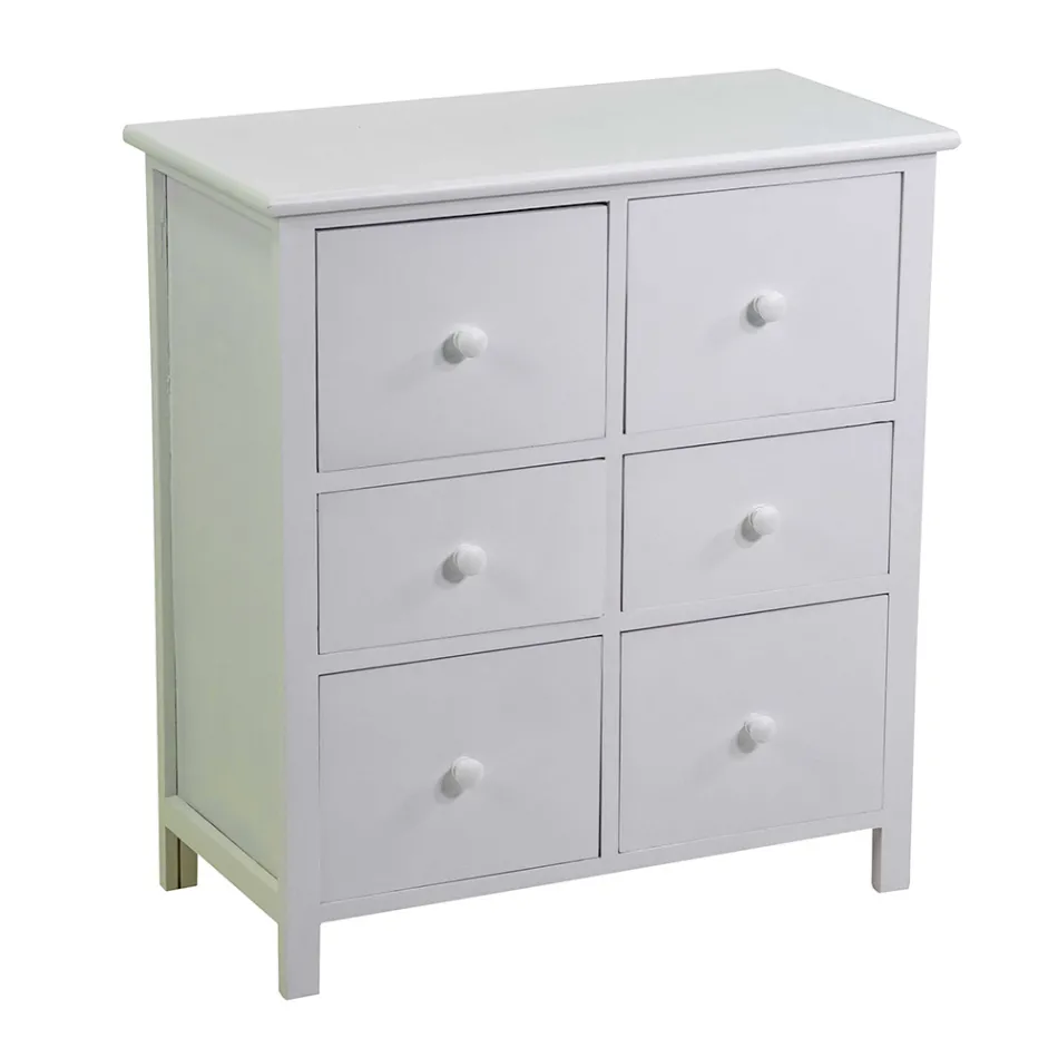 Indoor-Schrank aus Holz mit 6 Schubladen - Qualle Viadurini