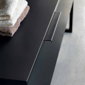 Luxus-Badezimmermöbel im modernen Design in Naturholz und Schwarz - Alide