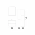 Hängende Design Badezimmermöbel in Melamin Nussbaum - Becky Viadurini