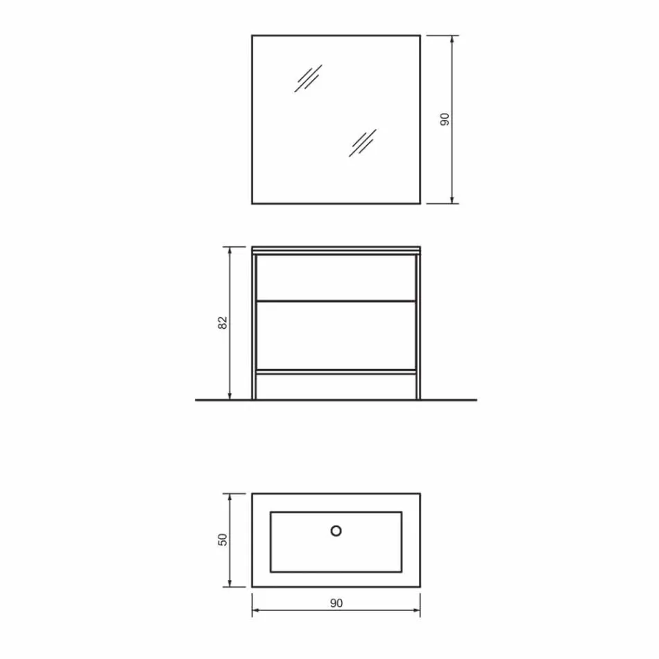 Boden Badezimmermöbel aus kupfernem Metall und weißem Mdf Made in Italy - Cizco Viadurini