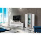Wohnzimmermöbel TV-Ständer und Led in Glossy White Wood 3 Finishes - Therese Viadurini